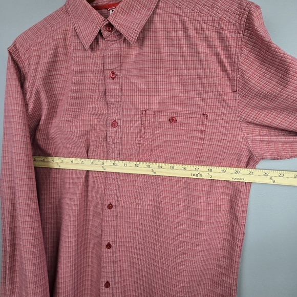 THE NORTH FACE Casual Button Down Long Sleeve Red Shirt Men Size L Preppy Office - Picture 11 of 12